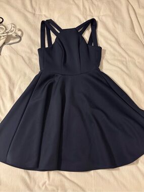 Darling Navy Strappy Fit & Flare Mini Dress